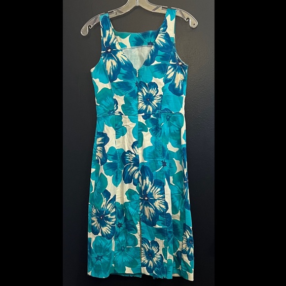 EXPRESS Teal Floral Sleeveless Dress - Picture 2 of 3